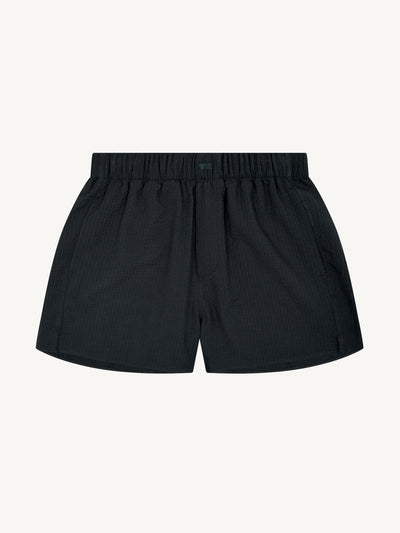 With Nothing Underneath The Boxer in navy blue at Collagerie