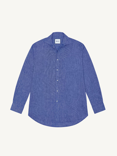 With Nothing Underneath The Boyfriend in lapis blue at Collagerie