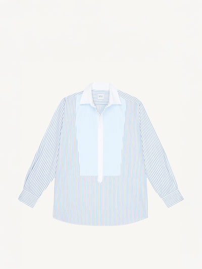 With Nothing Underneath The Oversized half button down bib at Collagerie