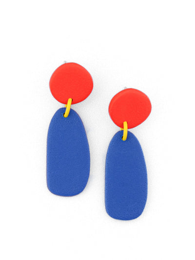 Wolf & Badger Miro drop earrings in blue at Collagerie