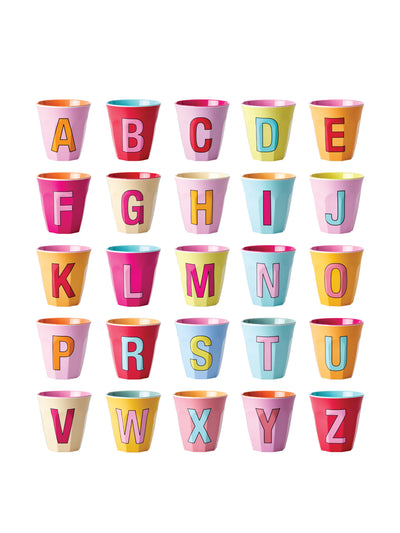 Woodbridge Kitchen Co. Melamine alphabet cup at Collagerie