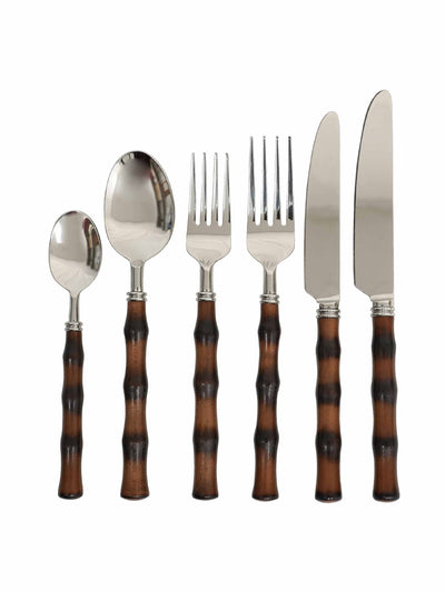 Birdie Fortescue Handcrafted wooden cutlery (4 place settings of 6 pieces) at Collagerie