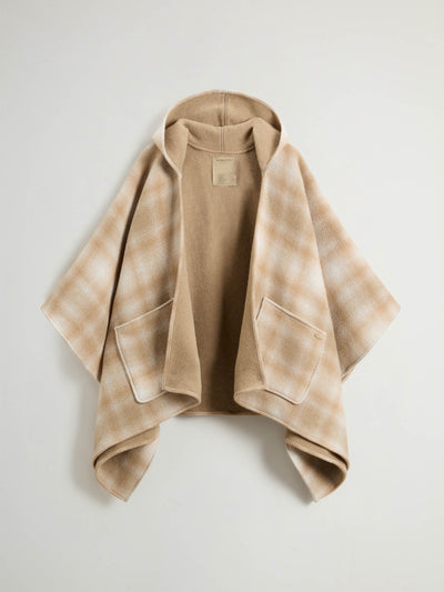 Woolrich Hooded wool-blend cape at Collagerie