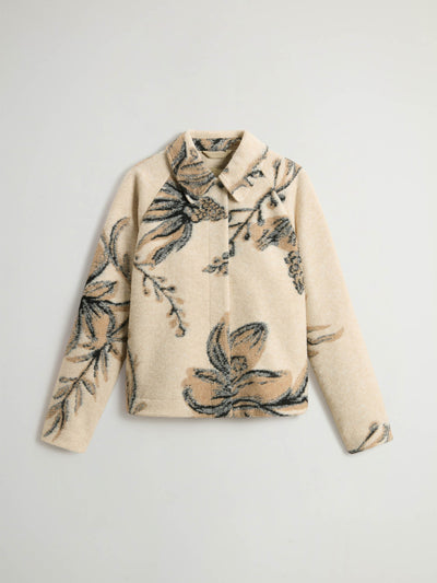 Woolrich Overshirt in Italian wool-blend with floral pattern at Collagerie