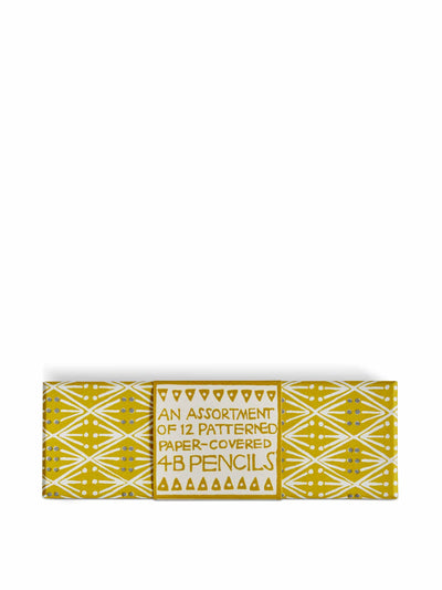 Cambridge Imprint Assorted yellow patterned pencils (box of 12) at Collagerie