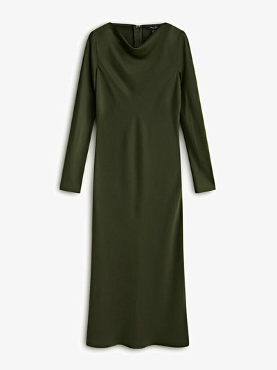 Massimo Dutti Long sleeve satin dress at Collagerie