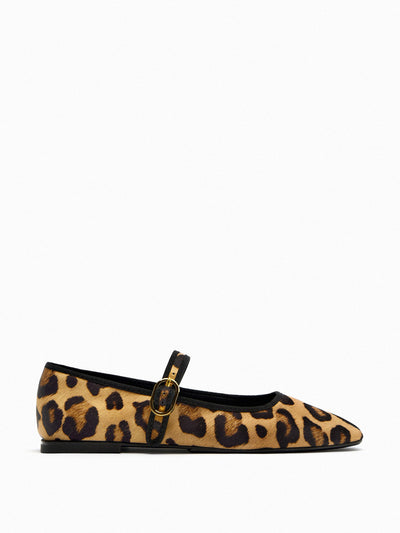 Zara Leopard print ballet flats at Collagerie