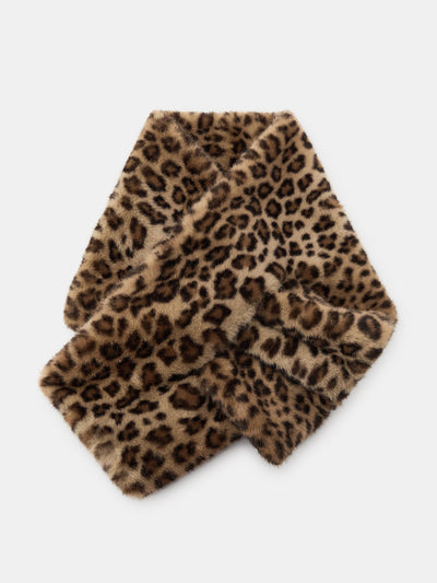 Zara Animal print faux fur scarf at Collagerie