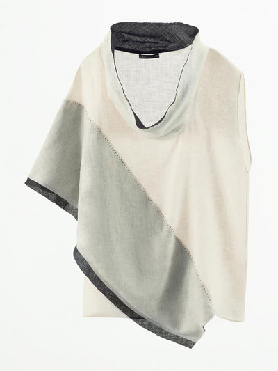 Zara Asymmetric contrast linen top at Collagerie