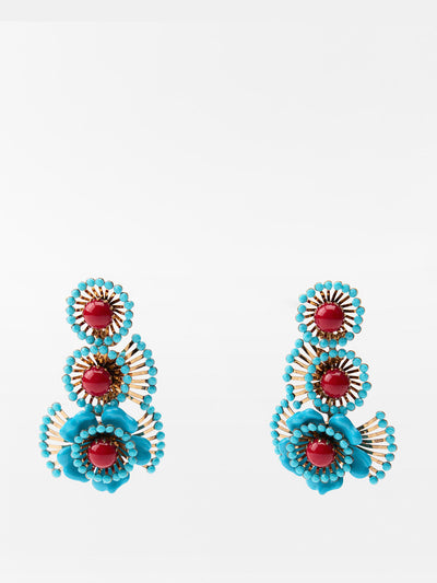 Zara Beaded floral earrings at Collagerie