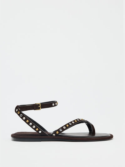 Zara Beaded leather sandals at Collagerie