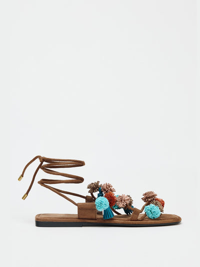 Zara Beaded strappy sandals at Collagerie