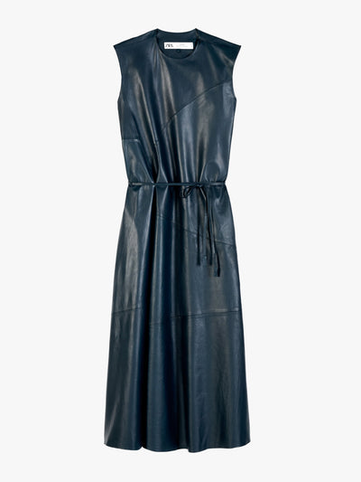Zara Belted leather dress at Collagerie