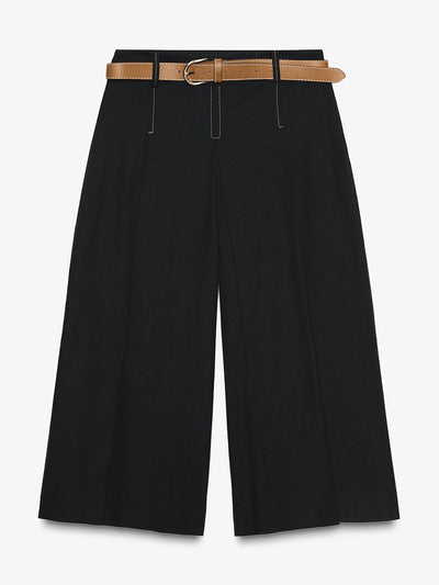 Zara Belted long Bermuda shorts with darts at Collagerie