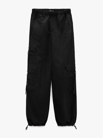 Zara Black cargo trousers at Collagerie