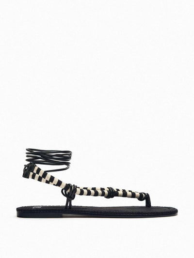 Zara Black lace-up sandals at Collagerie