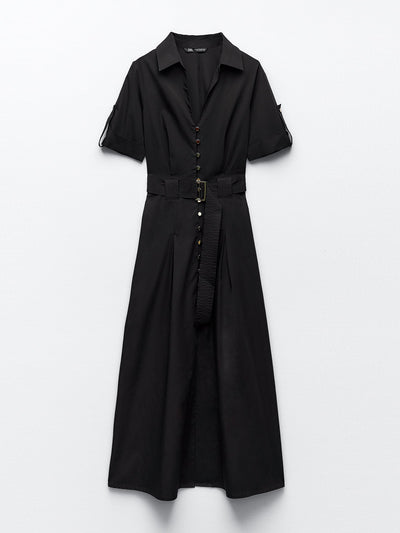 Zara Black poplin shirt dress at Collagerie