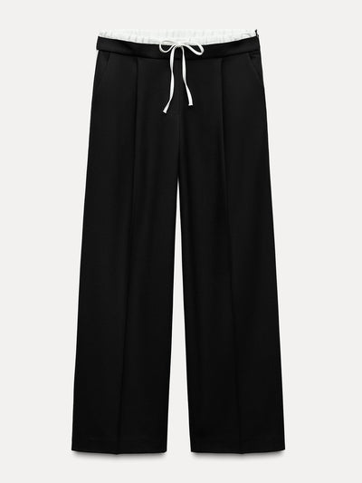 Zara Trousers with contrast waistband and side stripe at Collagerie