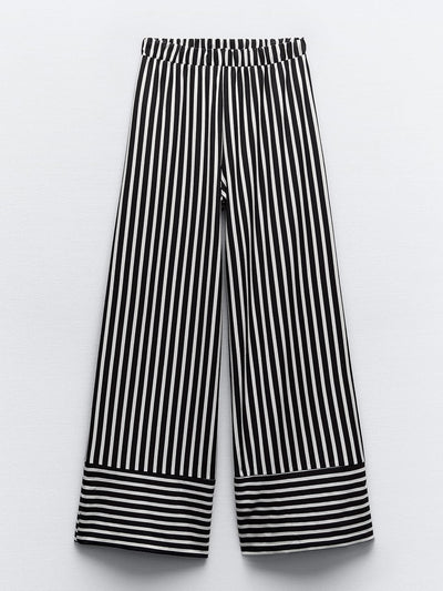 Zara Black and white striped trousers at Collagerie