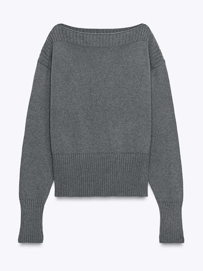 Zara Boat neck knit sweater at Collagerie