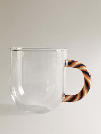 Zara Home Borosilicate mug with spiral handle at Collagerie