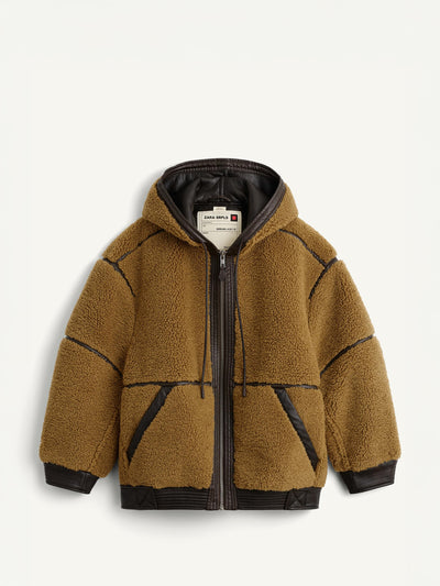 Zara Faux shearling brown jacket at Collagerie