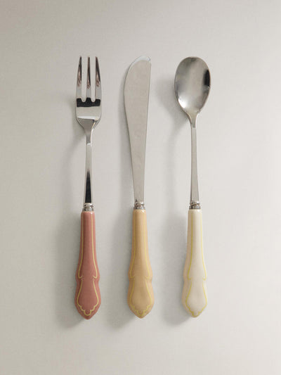 Zara Home Brunch cutlery with ceramic handles (set of 3) at Collagerie