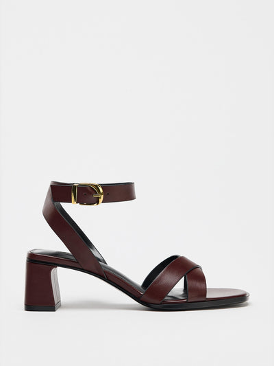 Zara Buckled block heel sandals at Collagerie