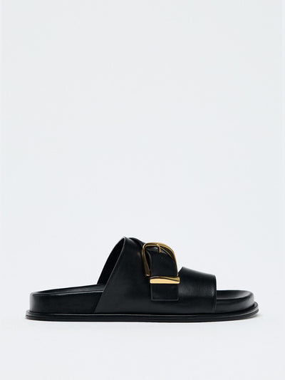 Zara Buckled flat sandals at Collagerie