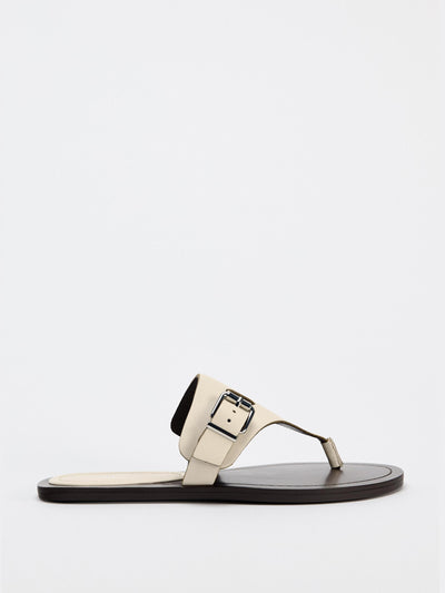 Zara Buckled leather sandals at Collagerie