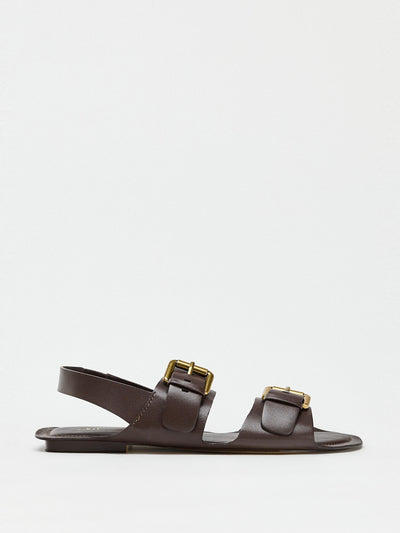 Zara Buckled leather sandals at Collagerie