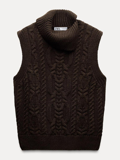 Zara Cable-knit vest at Collagerie