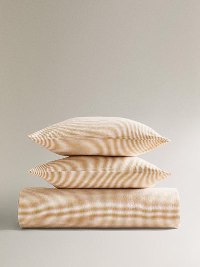 Zara Home Check seersucker cotton duvet cover at Collagerie