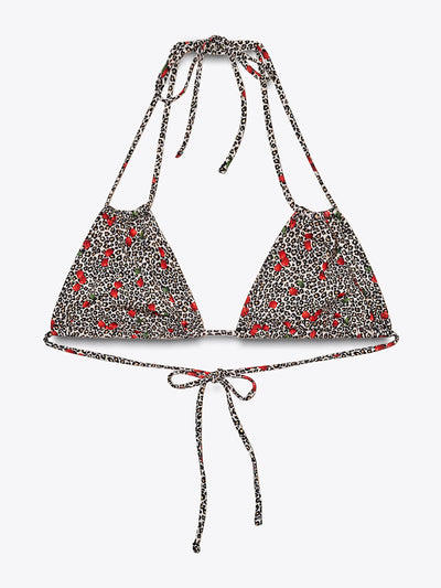 Zara Cherry animal print bikini top at Collagerie