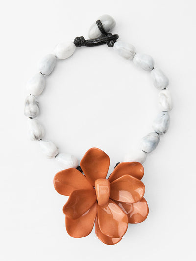 Zara Floral disc cord necklace at Collagerie