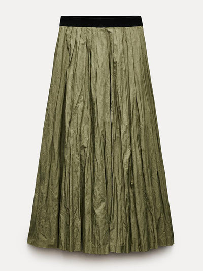 Zara ZW Collection creased skirt with a contrast waist at Collagerie