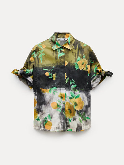Zara ZW Collection floral print shirt at Collagerie