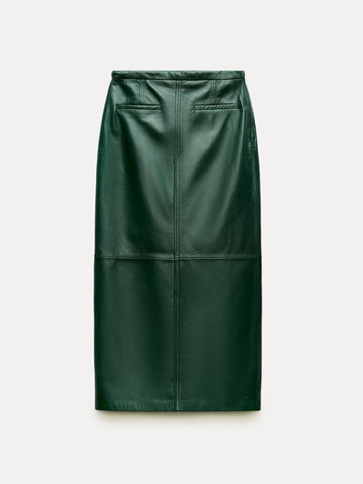 Zara ZW Collection leather pencil skirt at Collagerie