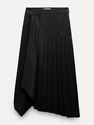 Zara ZW Collection pleated midi skirt at Collagerie