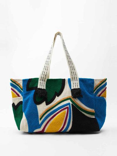 Zara Colour block jacquard tote bag at Collagerie