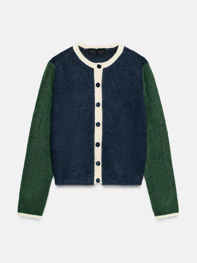 Zara Colour block knit cardigan at Collagerie