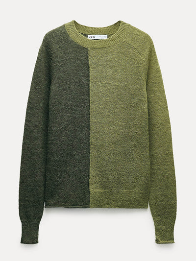 Zara Colour block knit sweater at Collagerie