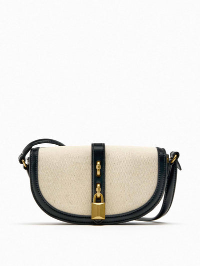 Zara Cream and black contrast crossbody bag at Collagerie