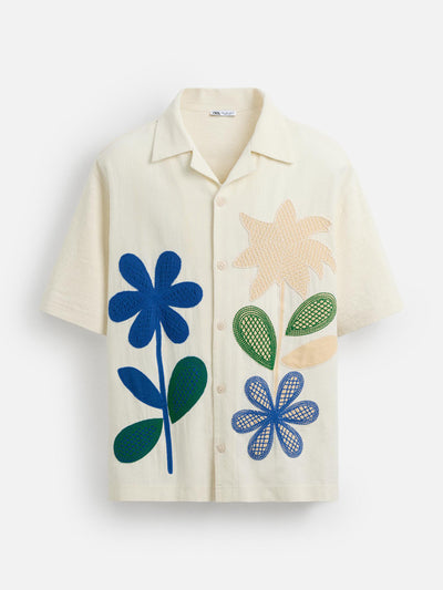 Zara Contrast patch shirt at Collagerie