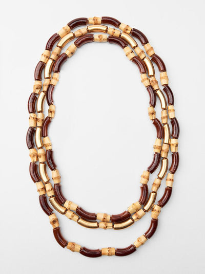 Zara 3-pack of contrast wooden necklaces at Collagerie