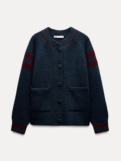 Zara Contrasting knit cardigan at Collagerie