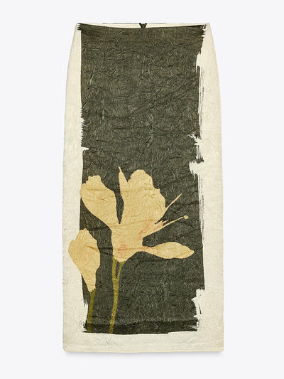 Zara Creased-effect print midi skirt at Collagerie