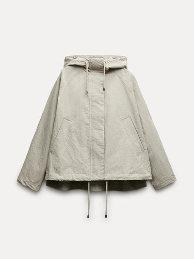 Zara ZW Collection cropped parka at Collagerie