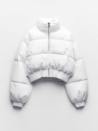Zara White cropped puffer jacket at Collagerie