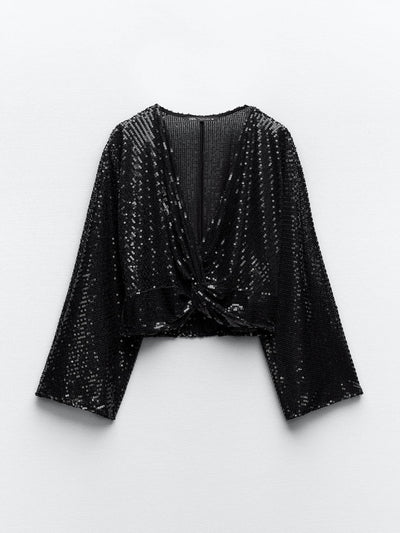 Zara Cropped sequin top at Collagerie